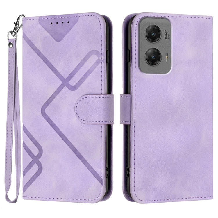 Line Pattern Skin Feel Leather Phone Case