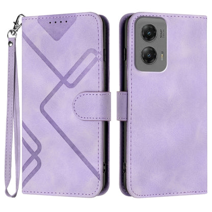 Line Pattern Skin Feel Leather Phone Case