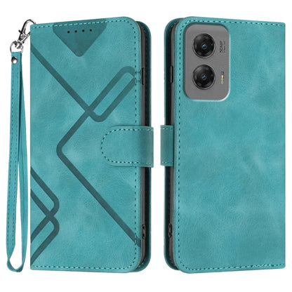 Line Pattern Skin Feel Leather Phone Case