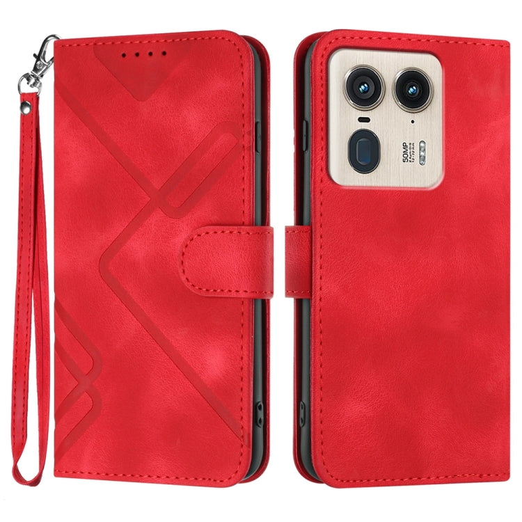 Line Pattern Skin Feel Leather Phone Case