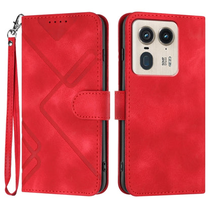 Line Pattern Skin Feel Leather Phone Case