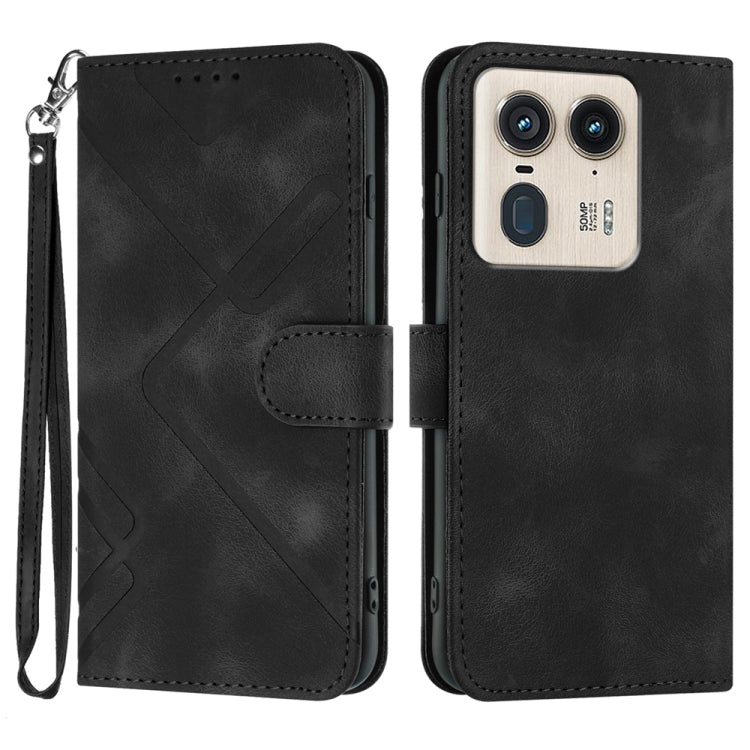 Line Pattern Skin Feel Leather Phone Case