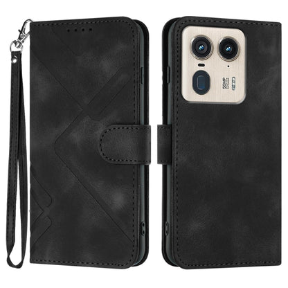 Line Pattern Skin Feel Leather Phone Case