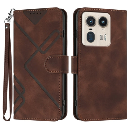 Line Pattern Skin Feel Leather Phone Case