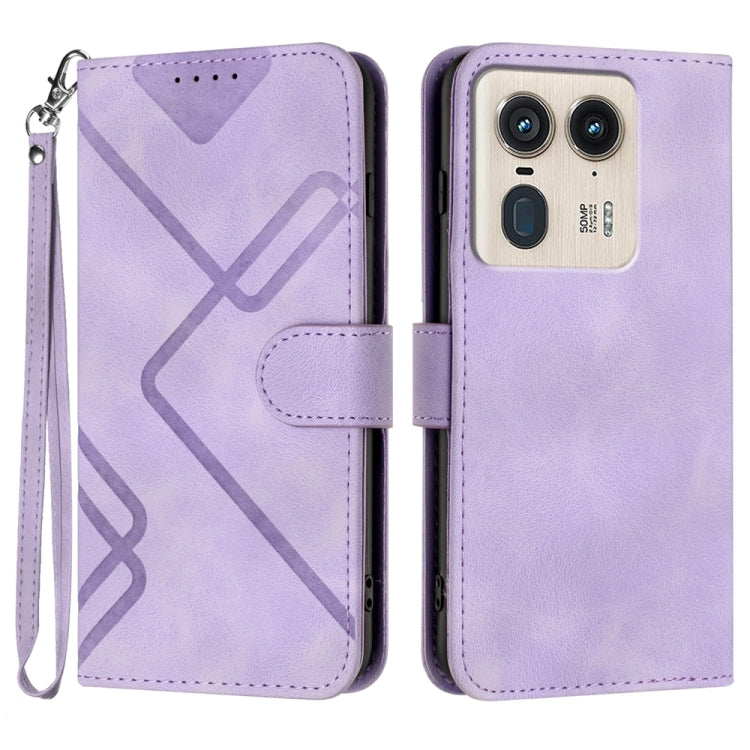 Line Pattern Skin Feel Leather Phone Case