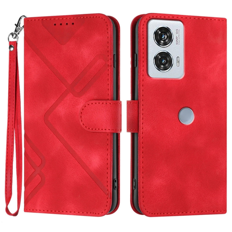 Line Pattern Skin Feel Leather Phone Case