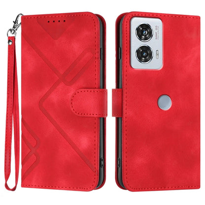 Line Pattern Skin Feel Leather Phone Case