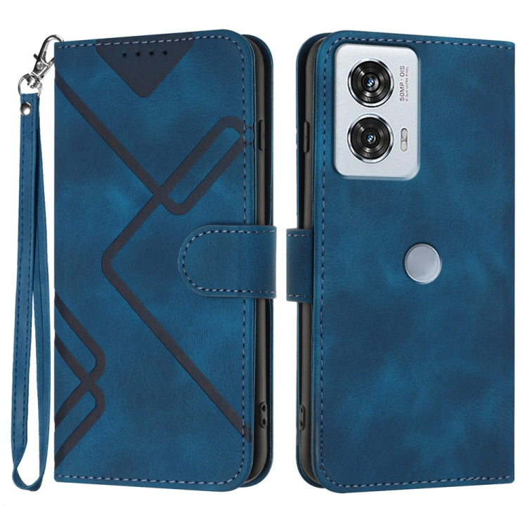 Line Pattern Skin Feel Leather Phone Case