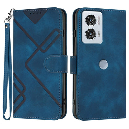 Line Pattern Skin Feel Leather Phone Case