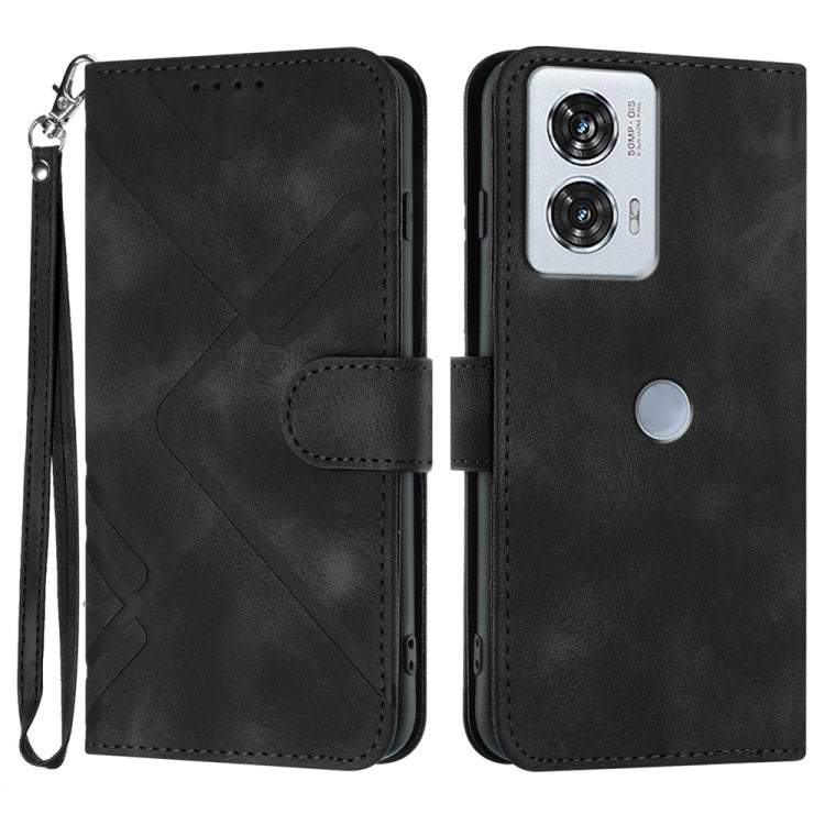 Line Pattern Skin Feel Leather Phone Case
