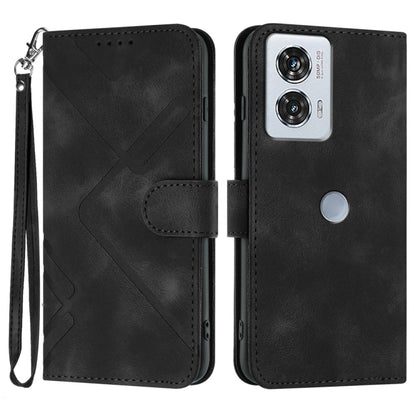 Line Pattern Skin Feel Leather Phone Case