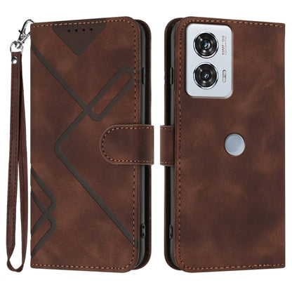 Line Pattern Skin Feel Leather Phone Case
