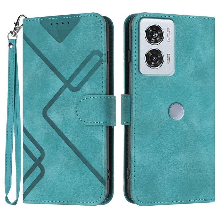 Line Pattern Skin Feel Leather Phone Case