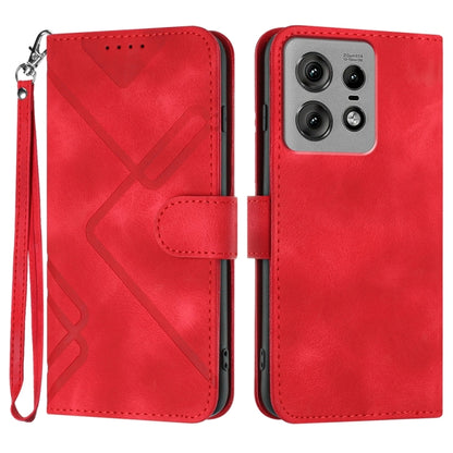 Line Pattern Skin Feel Leather Phone Case