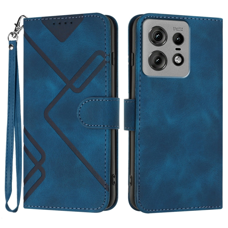 Line Pattern Skin Feel Leather Phone Case