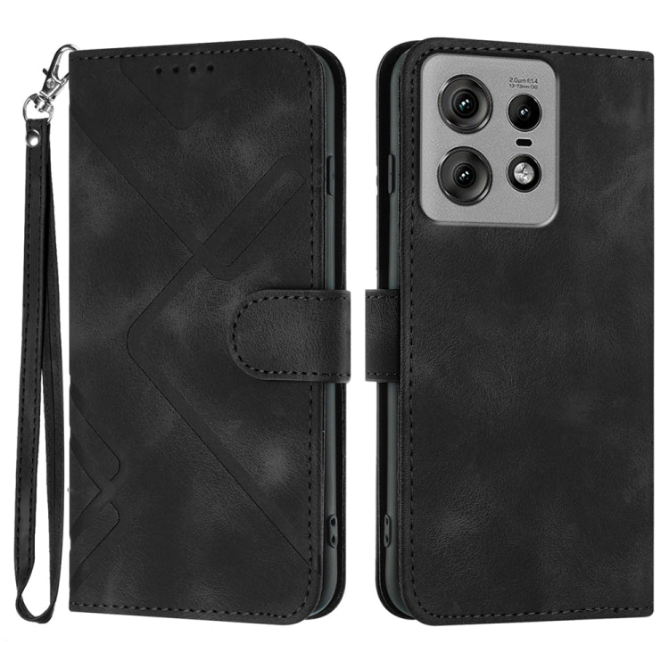 Line Pattern Skin Feel Leather Phone Case