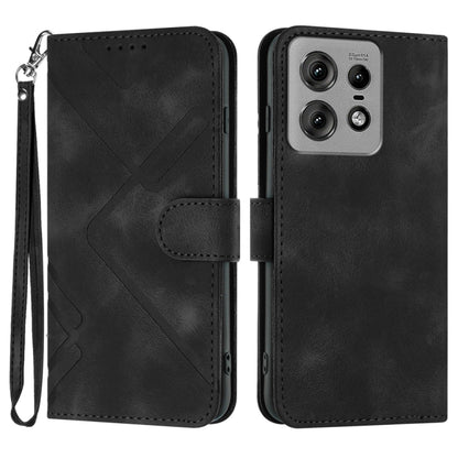 Line Pattern Skin Feel Leather Phone Case