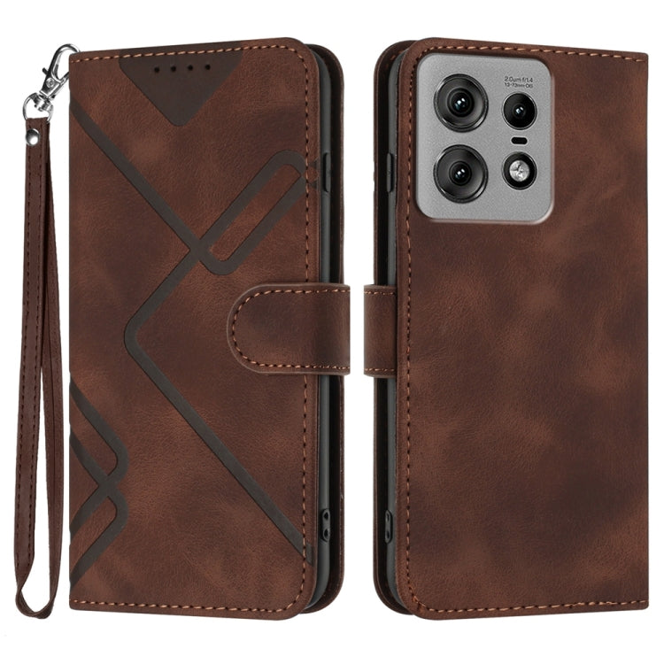 Line Pattern Skin Feel Leather Phone Case