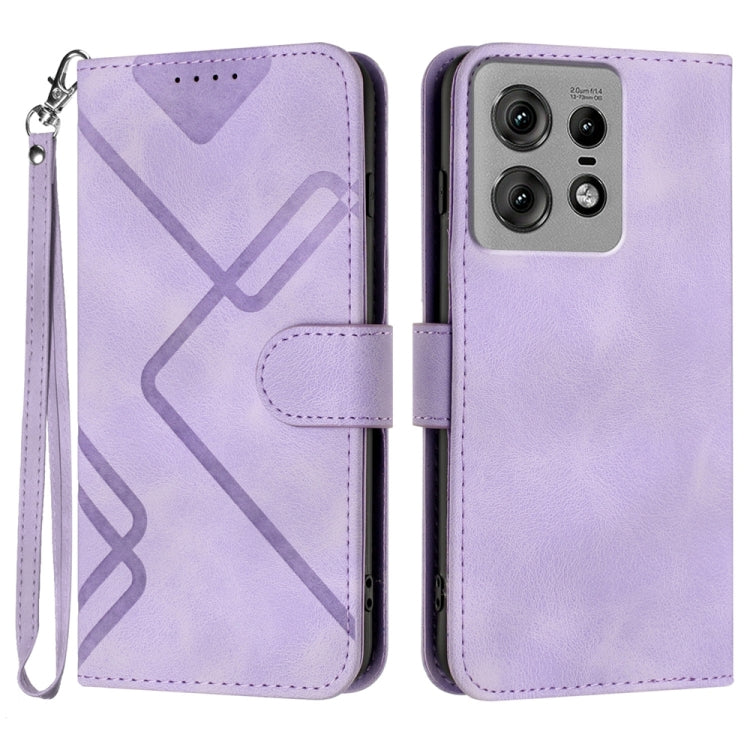 Line Pattern Skin Feel Leather Phone Case