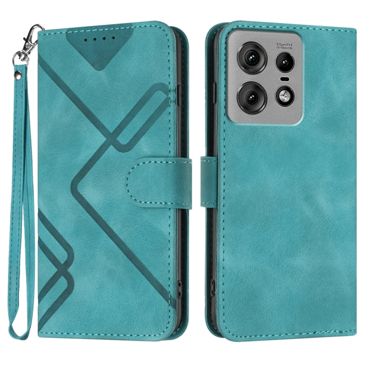 Line Pattern Skin Feel Leather Phone Case