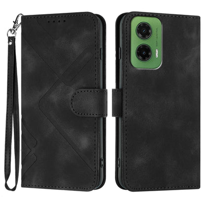 Line Pattern Skin Feel Leather Phone Case, For Motorola Moto G 2025, For Motorola Moto G Play 2025 / G Power 2025, For Motorola Moto G75 5G, For Motorola Moto G35, For Motorola Moto G55, For Motorola Edge 50 Neo, For Motorola Edge 5G 2024              ...