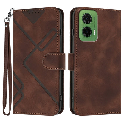 Line Pattern Skin Feel Leather Phone Case, For Motorola Moto G 2025, For Motorola Moto G Play 2025 / G Power 2025, For Motorola Moto G75 5G, For Motorola Moto G35, For Motorola Moto G55, For Motorola Edge 50 Neo, For Motorola Edge 5G 2024              ...