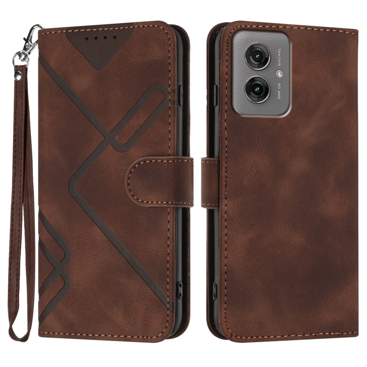 Line Pattern Skin Feel Leather Phone Case, For Motorola Moto G 2025, For Motorola Moto G Play 2025 / G Power 2025, For Motorola Moto G75 5G, For Motorola Moto G35, For Motorola Moto G55, For Motorola Edge 50 Neo, For Motorola Edge 5G 2024              ...
