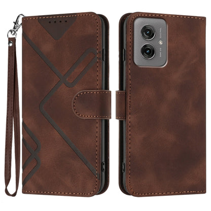 Line Pattern Skin Feel Leather Phone Case, For Motorola Moto G 2025, For Motorola Moto G Play 2025 / G Power 2025, For Motorola Moto G75 5G, For Motorola Moto G35, For Motorola Moto G55, For Motorola Edge 50 Neo, For Motorola Edge 5G 2024              ...