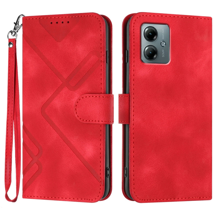 Line Pattern Skin Feel Leather Phone Case, For Motorola Moto G05, For Motorola Moto G15, For Motorola Moto G 2025, For Motorola Moto G Play 2025 / G Power 2025, For Motorola Moto G75 5G, For Motorola Moto G35, For Motorola Moto G55                     ...