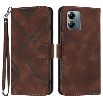 Line Pattern Skin Feel Leather Phone Case, For Motorola Moto G05, For Motorola Moto G15, For Motorola Moto G 2025, For Motorola Moto G Play 2025 / G Power 2025, For Motorola Moto G75 5G, For Motorola Moto G35, For Motorola Moto G55                     ...