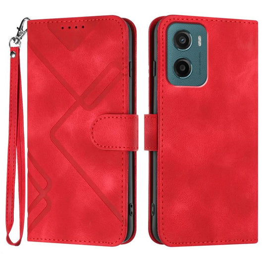 Line Pattern Skin Feel Leather Phone Case, For Motorola Moto G05, For Motorola Moto G15, For Motorola Moto G 2025, For Motorola Moto G Play 2025 / G Power 2025, For Motorola Moto G75 5G, For Motorola Moto G35, For Motorola Moto G55                     ...
