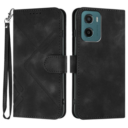 Line Pattern Skin Feel Leather Phone Case, For Motorola Moto G05, For Motorola Moto G15, For Motorola Moto G 2025, For Motorola Moto G Play 2025 / G Power 2025, For Motorola Moto G75 5G, For Motorola Moto G35, For Motorola Moto G55                     ...