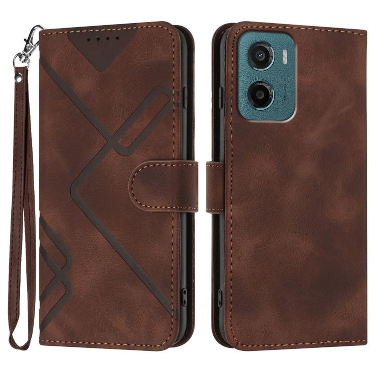 Line Pattern Skin Feel Leather Phone Case, For Motorola Moto G05, For Motorola Moto G15, For Motorola Moto G 2025, For Motorola Moto G Play 2025 / G Power 2025, For Motorola Moto G75 5G, For Motorola Moto G35, For Motorola Moto G55                     ...
