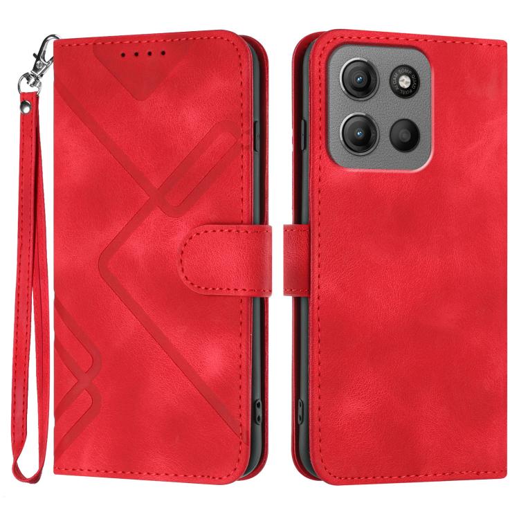 Line Pattern Skin Feel Leather Phone Case, For Motorola Moto G05, For Motorola Moto G15, For Motorola Moto G 2025, For Motorola Moto G Play 2025 / G Power 2025, For Motorola Moto G75 5G, For Motorola Moto G35, For Motorola Moto G55                     ...