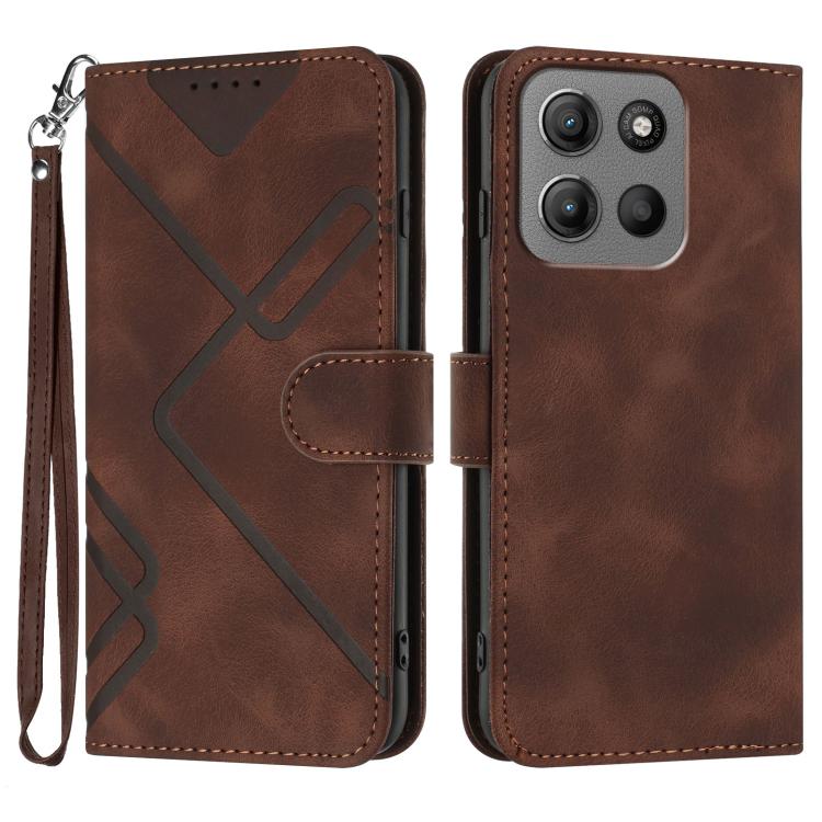 Line Pattern Skin Feel Leather Phone Case, For Motorola Moto G05, For Motorola Moto G15, For Motorola Moto G 2025, For Motorola Moto G Play 2025 / G Power 2025, For Motorola Moto G75 5G, For Motorola Moto G35, For Motorola Moto G55                     ...