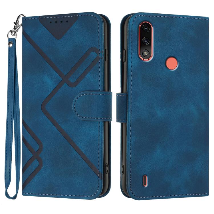 Line Pattern Skin Feel Leather Phone Case