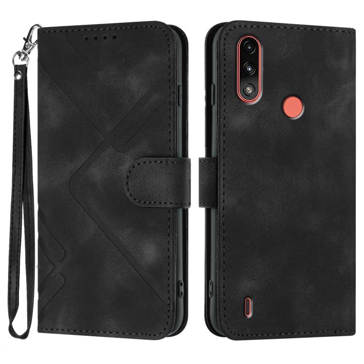 Line Pattern Skin Feel Leather Phone Case