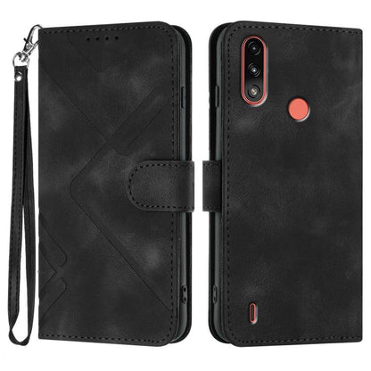 Line Pattern Skin Feel Leather Phone Case
