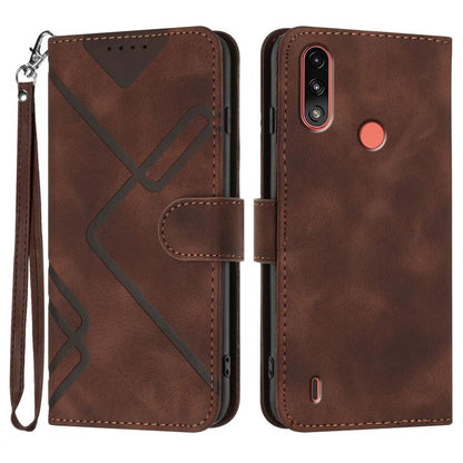 Line Pattern Skin Feel Leather Phone Case