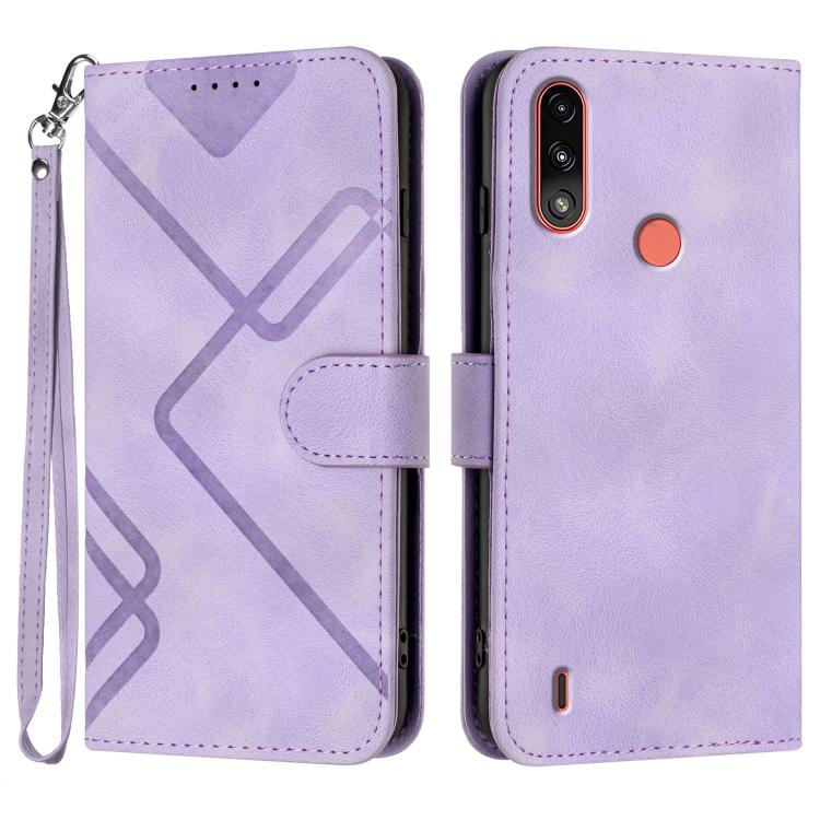 Line Pattern Skin Feel Leather Phone Case