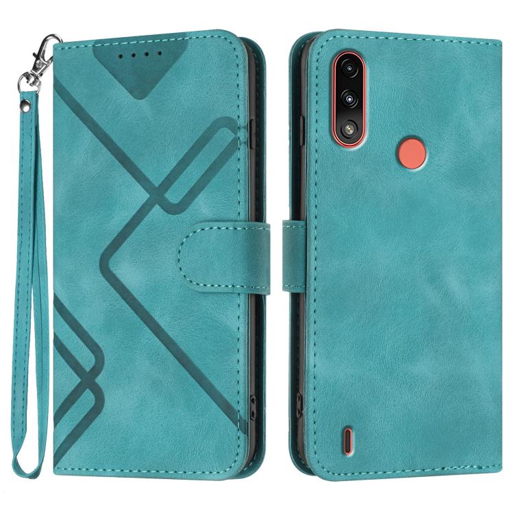 Line Pattern Skin Feel Leather Phone Case