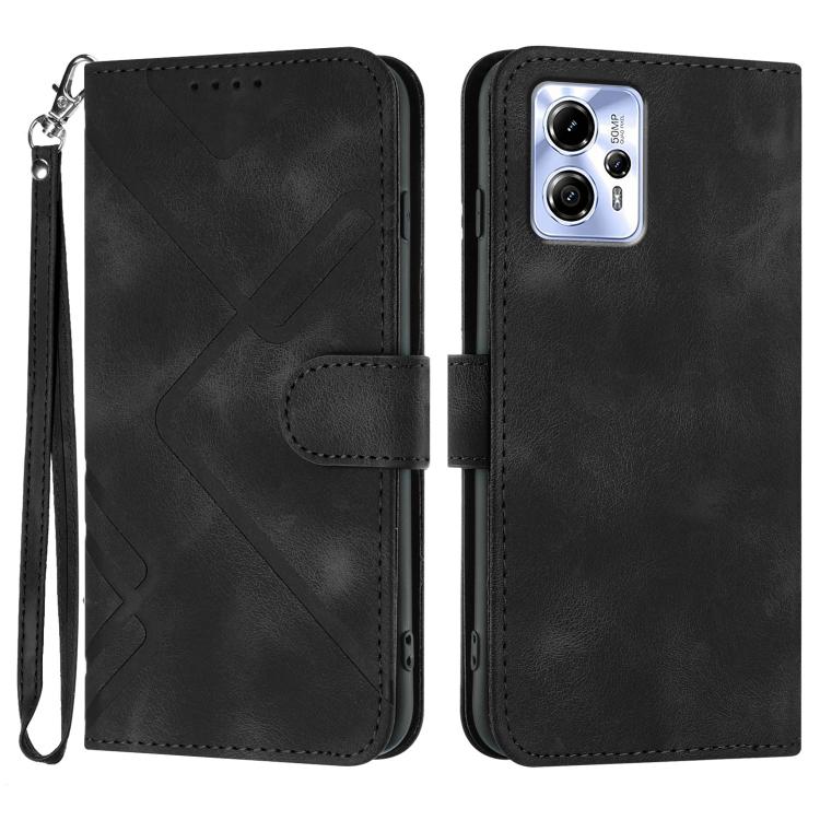 Line Pattern Skin Feel Leather Phone Case