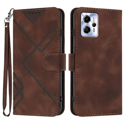 Line Pattern Skin Feel Leather Phone Case
