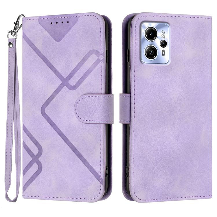 Line Pattern Skin Feel Leather Phone Case