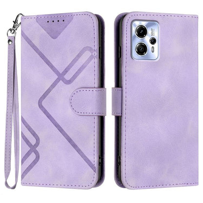Line Pattern Skin Feel Leather Phone Case