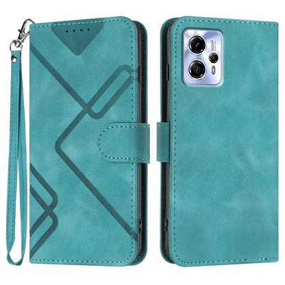 Line Pattern Skin Feel Leather Phone Case