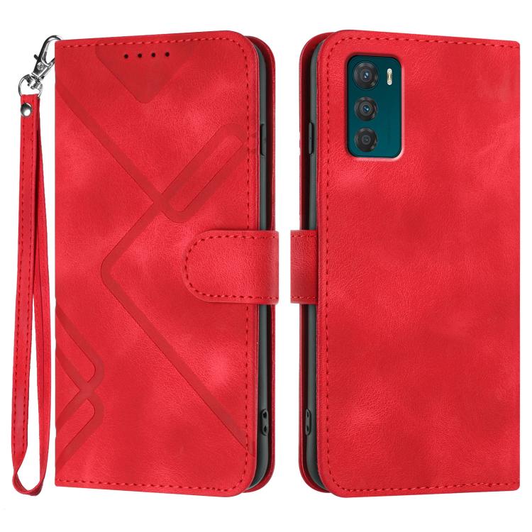 Line Pattern Skin Feel Leather Phone Case