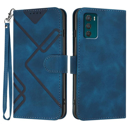 Line Pattern Skin Feel Leather Phone Case