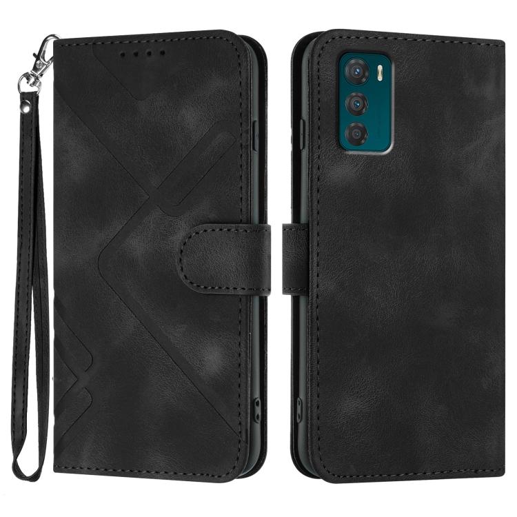 Line Pattern Skin Feel Leather Phone Case