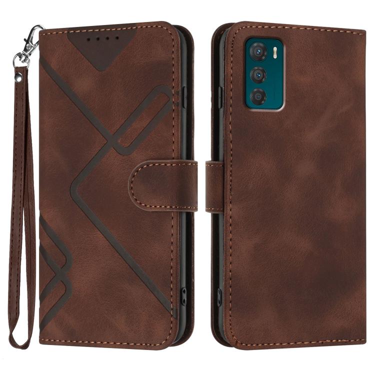 Line Pattern Skin Feel Leather Phone Case